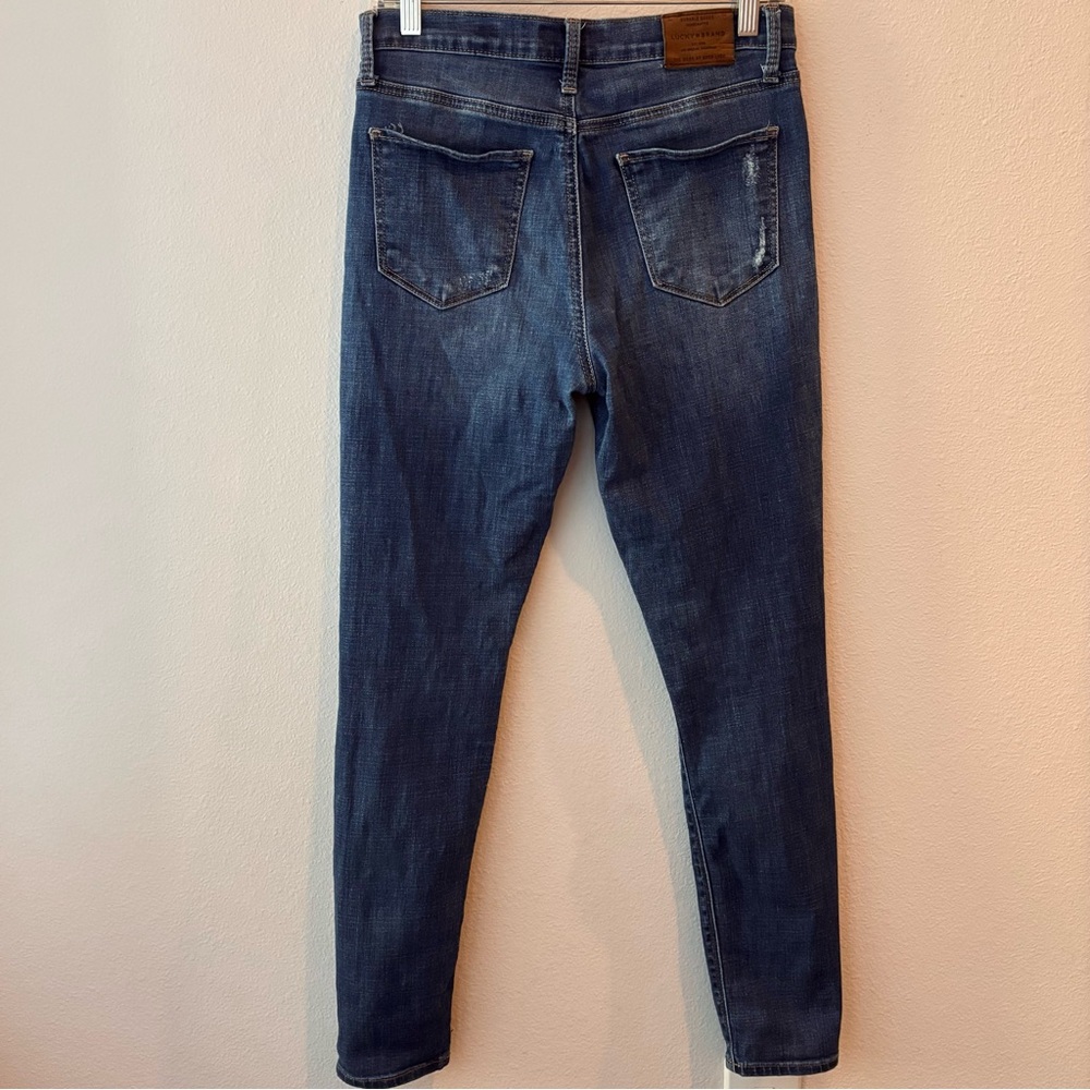 Lucky Brand Bridgette Skinny Jeans – Size 6/28 | Dark Wash Distressed - Picture 5 of 6